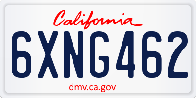 CA license plate 6XNG462
