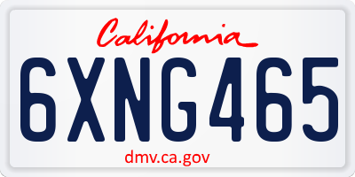 CA license plate 6XNG465