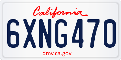 CA license plate 6XNG470