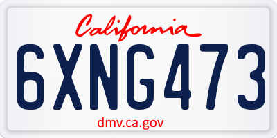 CA license plate 6XNG473