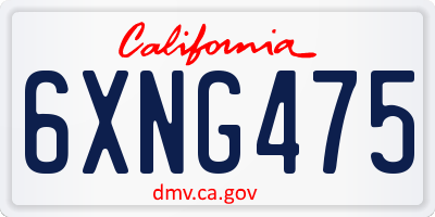 CA license plate 6XNG475