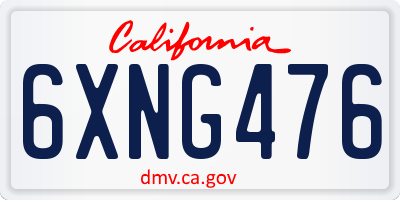 CA license plate 6XNG476