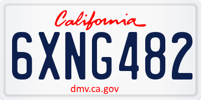 CA license plate 6XNG482