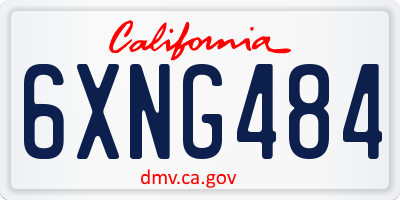 CA license plate 6XNG484