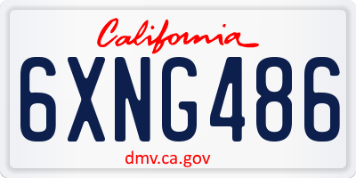 CA license plate 6XNG486