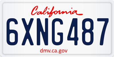 CA license plate 6XNG487
