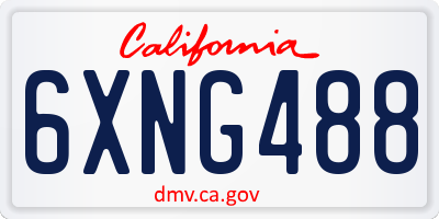CA license plate 6XNG488