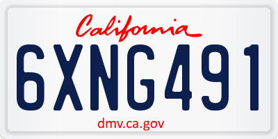 CA license plate 6XNG491