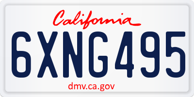 CA license plate 6XNG495