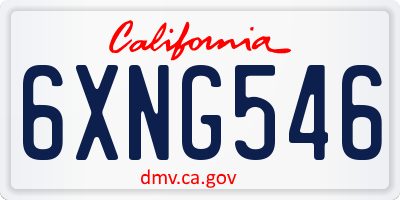 CA license plate 6XNG546