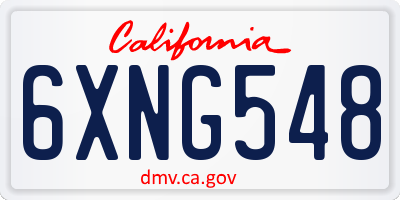 CA license plate 6XNG548