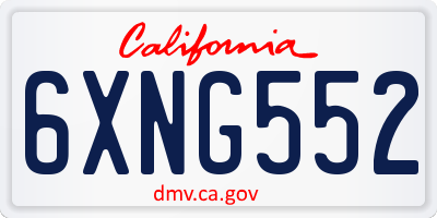 CA license plate 6XNG552