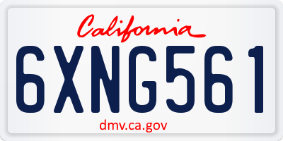 CA license plate 6XNG561