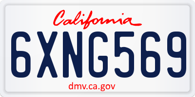CA license plate 6XNG569