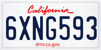 CA license plate 6XNG593