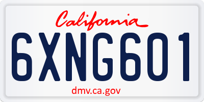 CA license plate 6XNG601