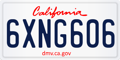 CA license plate 6XNG606