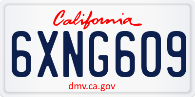 CA license plate 6XNG609