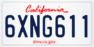 CA license plate 6XNG611