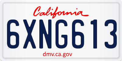 CA license plate 6XNG613