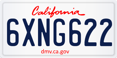 CA license plate 6XNG622