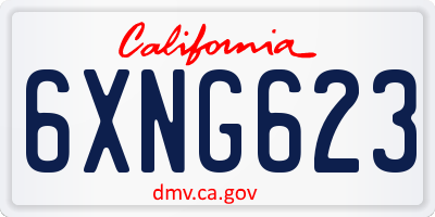 CA license plate 6XNG623