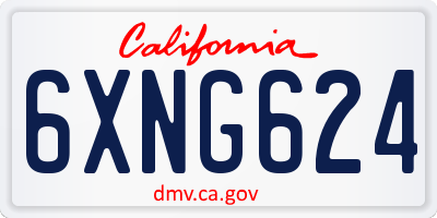 CA license plate 6XNG624
