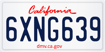 CA license plate 6XNG639