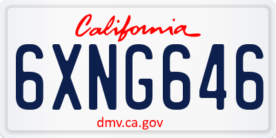 CA license plate 6XNG646