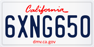 CA license plate 6XNG650