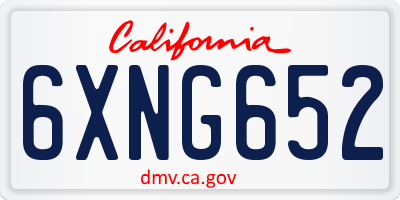 CA license plate 6XNG652