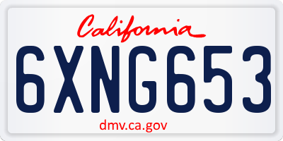 CA license plate 6XNG653