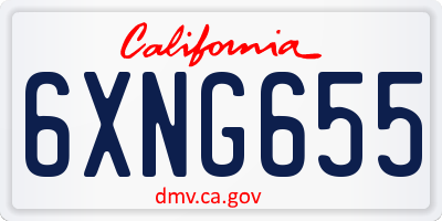 CA license plate 6XNG655