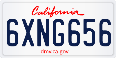 CA license plate 6XNG656