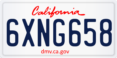 CA license plate 6XNG658