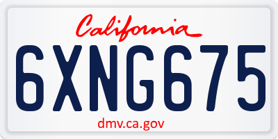 CA license plate 6XNG675
