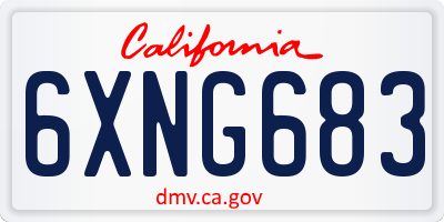 CA license plate 6XNG683