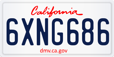 CA license plate 6XNG686