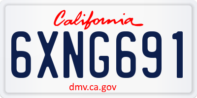 CA license plate 6XNG691