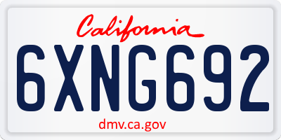 CA license plate 6XNG692
