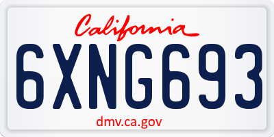 CA license plate 6XNG693
