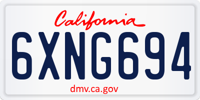 CA license plate 6XNG694