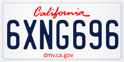 CA license plate 6XNG696
