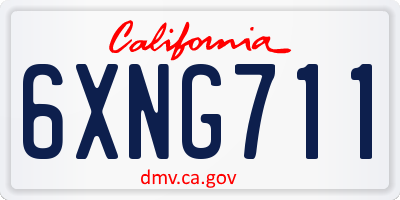 CA license plate 6XNG711