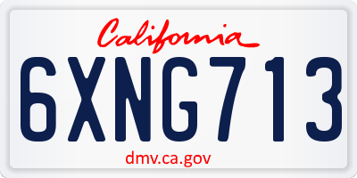 CA license plate 6XNG713