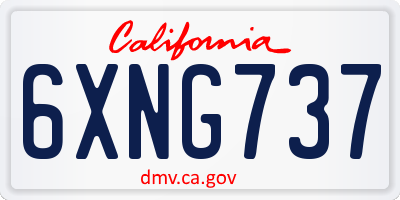 CA license plate 6XNG737