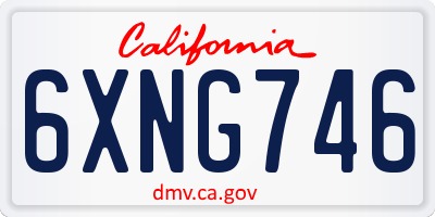 CA license plate 6XNG746