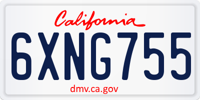 CA license plate 6XNG755
