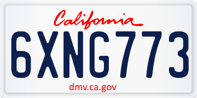 CA license plate 6XNG773