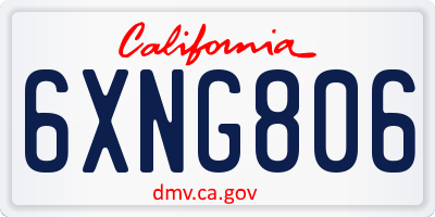 CA license plate 6XNG806